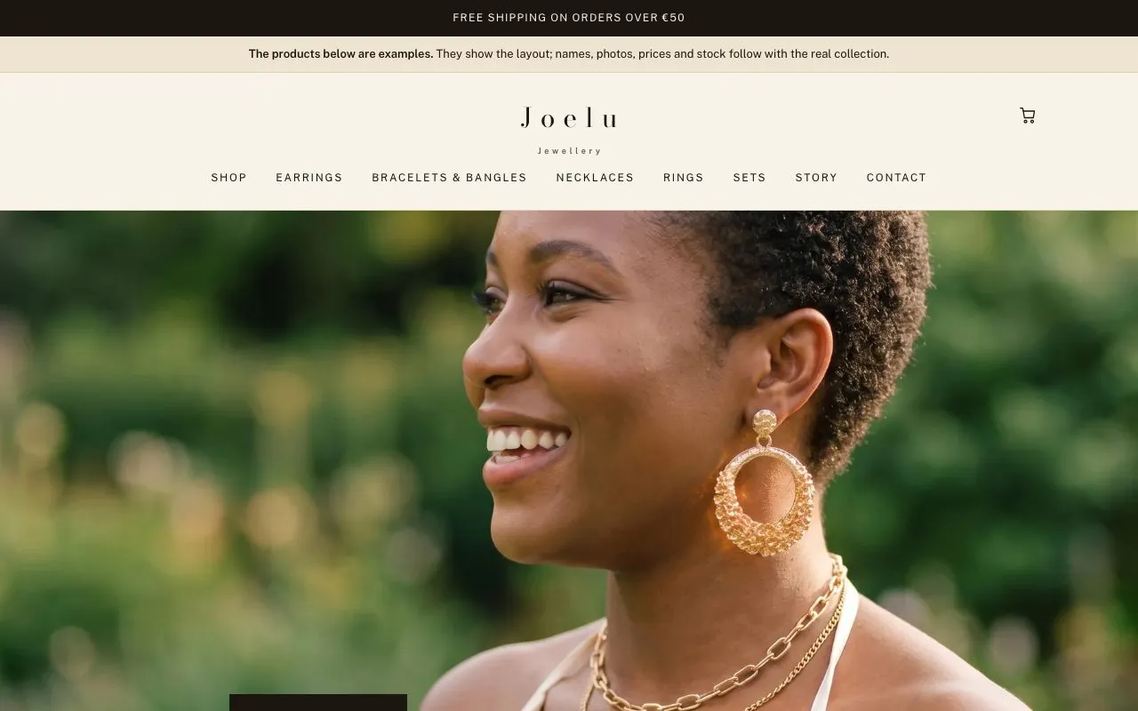 De website van Joelu Jewellery